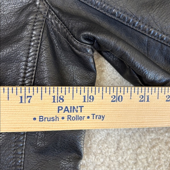 Free People We The Free Monroe Black Vegan Leather Biker Jacket Women’s Large - Picture 13 of 16